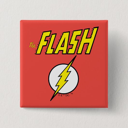The Flash Name & Lightning Bolt Logo 缶バッジ (正面)