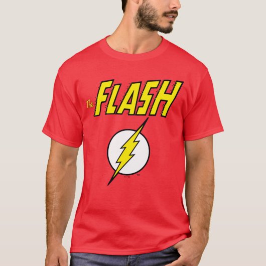 The Flash Name & Lightning Bolt Logo Tシャツ (正面)