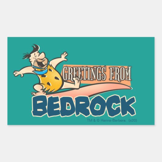 The Flintstones | Fred - Greetings From Bedrock 長方形シール (正面)