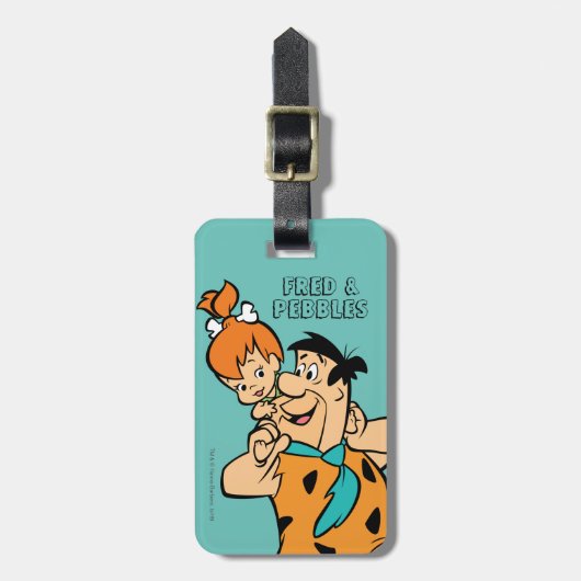 The Flintstones | Fred & Pebbles Flintstone ラゲッジタグ (正面縦)