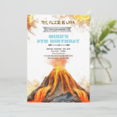 The Floor is Lava birthday party invitation 招待状 (スタンド正面)