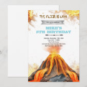 The Floor is Lava birthday party invitation 招待状 (正面/裏面)