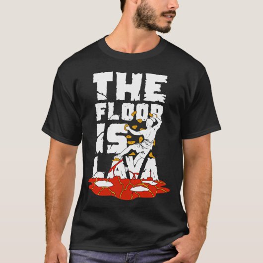 The Floor Is Lava Indoor Bouldering Boulderer Gift Tシャツ (正面)