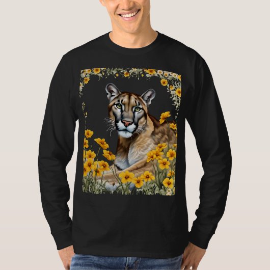 The Florida Panther With Coreopsis Border Cut Out Tシャツ (正面)