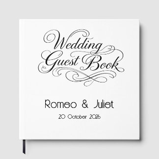 The Flourished Script Wedding Guest Book ゲストブック