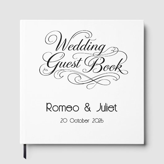 The Flourished Script Wedding Guest Book ゲストブック (正面)