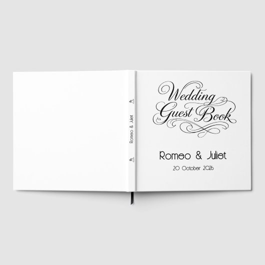 The Flourished Script Wedding Guest Book ゲストブック (全面)