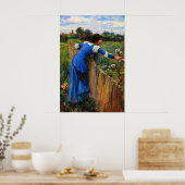 The Flower Picker by John William Waterhouse ポスター (キッチン)