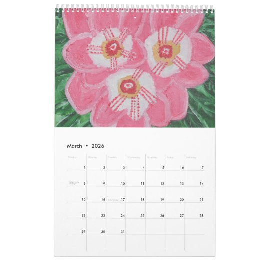 The Flower Year Calendar  カレンダー (3月 2026)