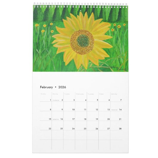 The Flower Year Calendar  カレンダー (2月 2026)