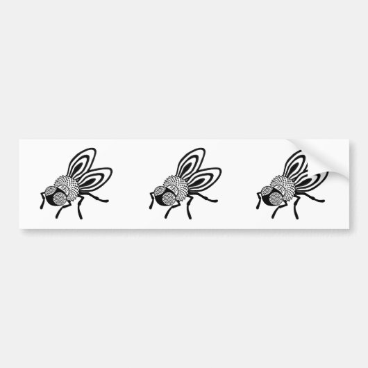 The Fly RBGバンパーステッカー- 3 in One - Blk on wht バンパーステッカー (正面)