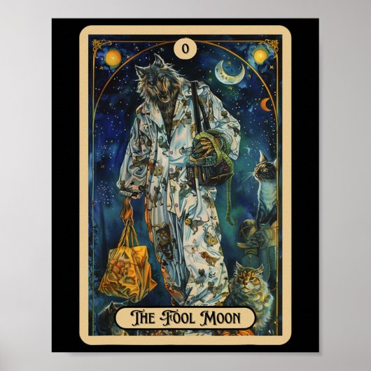 The Fool Moon Werewolf (the Fool) Halloween Tarot  ポスター (正面)