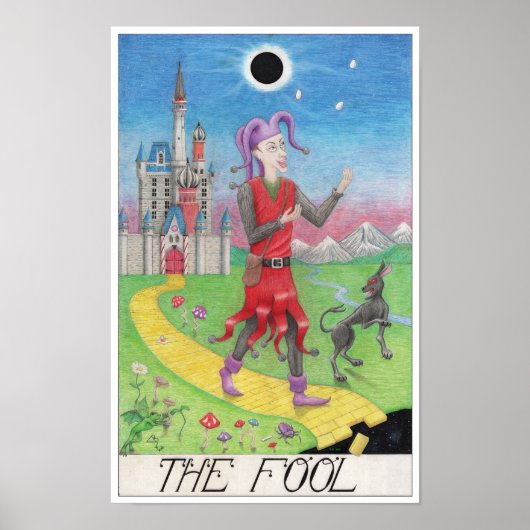 The Fool tarot card ポスター (正面)