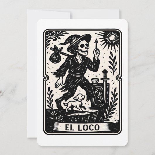The Fool Tarot Card Art Print 招待状 (裏面)