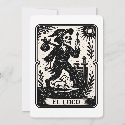 The Fool Tarot Card Art Print 招待状 (正面)