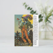 The Fool Tarot Retro Mystical Major Arcana Art ポストカード (スタンド正面)