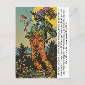The Fool Tarot Retro Mystical Major Arcana Art  ポストカード