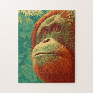 The Forest Dweller - Orangutan, Japanese art ジグソーパズル