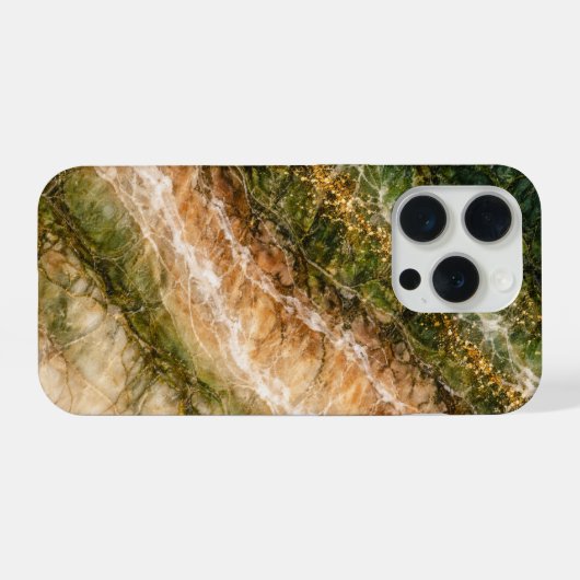 The Forest Inspired Marble with Gold Veining iPhoneケース (裏面横)