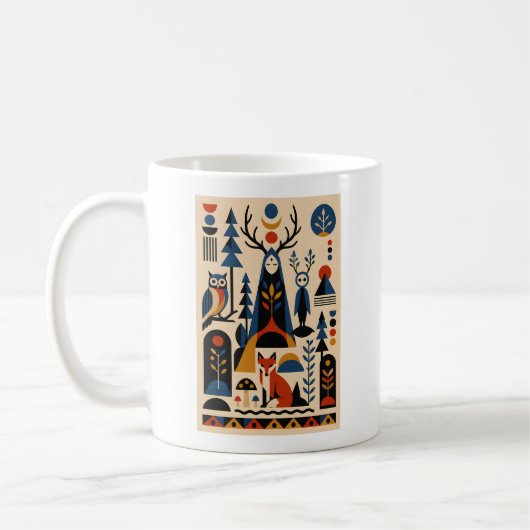 The Forest Remembers – Geometric Art Mug コーヒーマグカップ (左)