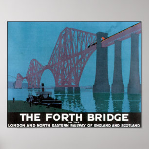 The Forth Bridge Vintage Travel Poster ポスター