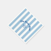 The Forty Club Blue Cabana Stripe 40th Birthday  スタンダードカクテルナプキン (角)