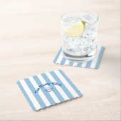 The Forty Club Blue Cabana Stripe 40th Birthday ペーパーコースター (インサイチュ)