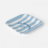 The Forty Club Blue Cabana Stripe 40th Birthday  ペーパープレート (傾斜あり)