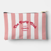 The Forty Club Pink Cabana Stripe 40th Birthday  アクセサリーポーチ (裏面)