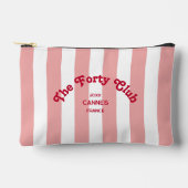 The Forty Club Pink Cabana Stripe 40th Birthday  アクセサリーポーチ (正面)