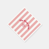 The Forty Club Pink Cabana Stripe 40th Birthday  スタンダードカクテルナプキン (角)