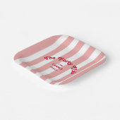 The Forty Club Pink Cabana Stripe 40th Birthday  ペーパープレート (傾斜あり)