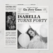The Forty Times Newspaper 40歳の誕生日パーティー 招待状 (正面/裏面)