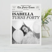 The Forty Times Newspaper 40歳の誕生日パーティー 招待状 (スタンド正面)