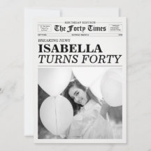 The Forty Times Newspaper 40歳の誕生日パーティー