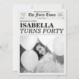 The Forty Times Newspaper 40歳の誕生日パーティー 招待状