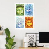 The Four Elements Print ポスター (ホームオフィス)