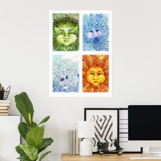 The Four Elements Print ポスター (ホームオフィス)