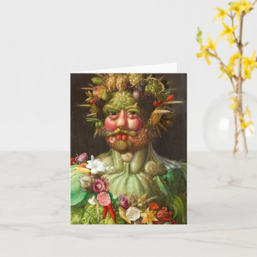 The Four Seasons: Vertumnus - Giuseppe Arcimboldo カード (黄色い花)
