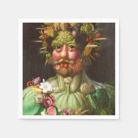 The Four Seasons: Vertumnus - Giuseppe Arcimboldo スタンダードカクテルナプキン (正面)