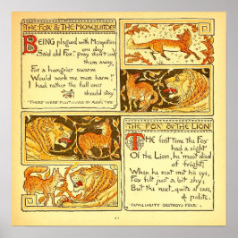 The Fox and Mosquitoes Walter Crane ポスター