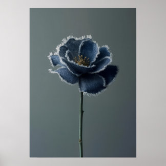 The Fragile Bloom of a Reconstructed Denim Flower ポスター