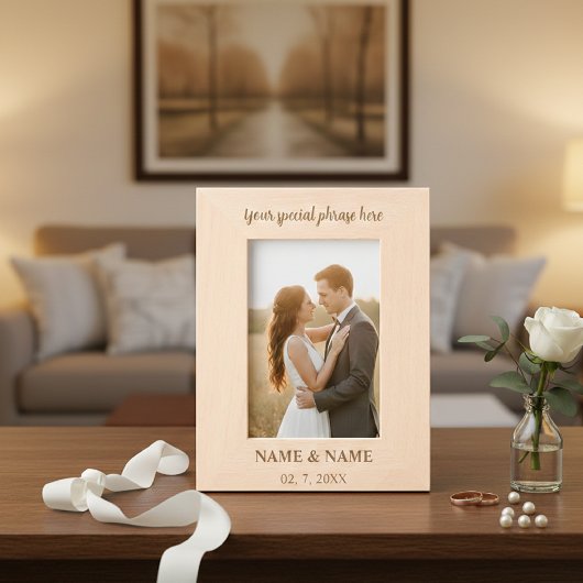 The Frame of Us – Personalized Wooden Engagement レーザー彫刻フレーム