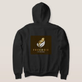 The Freedom birdブラックTシャツ パーカ (レイダウン裏面)