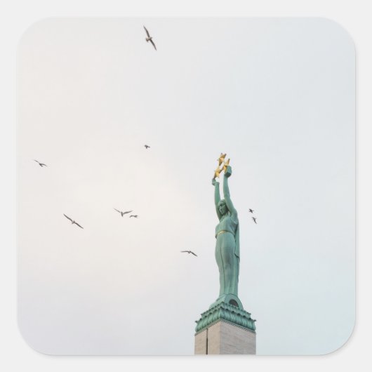 The Freedom Monument in Riga, Latvia スクエアシール (正面)