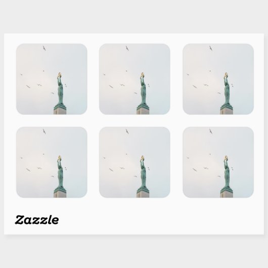 The Freedom Monument in Riga, Latvia スクエアシール (シート)