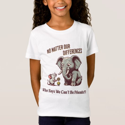 The Friendly Elephant and Mouse Tシャツ (正面)