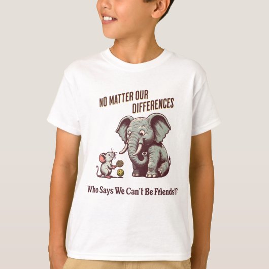 The Friendly Elephant and Mouse Tシャツ (正面)