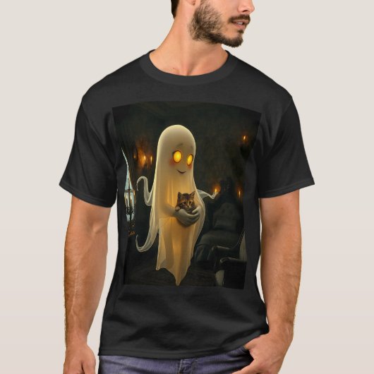 The Friendly Ghost and His Cat Tシャツ (正面)