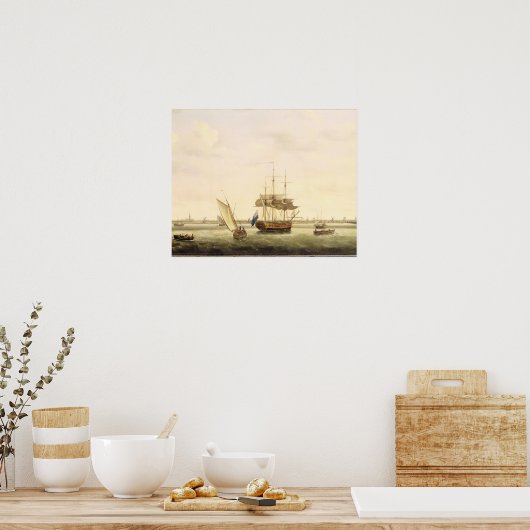 The Frigate 'Surprise' atいかりオフYarmout 素晴らし ポスター (キッチン)